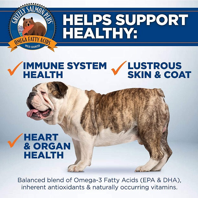 Grizzly Salmon Plus Omega 3-6-9 Supplement for Dogs and Cats ...