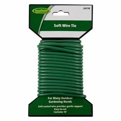 Soft Coated Wire Twist Tie, 16' Light Duty