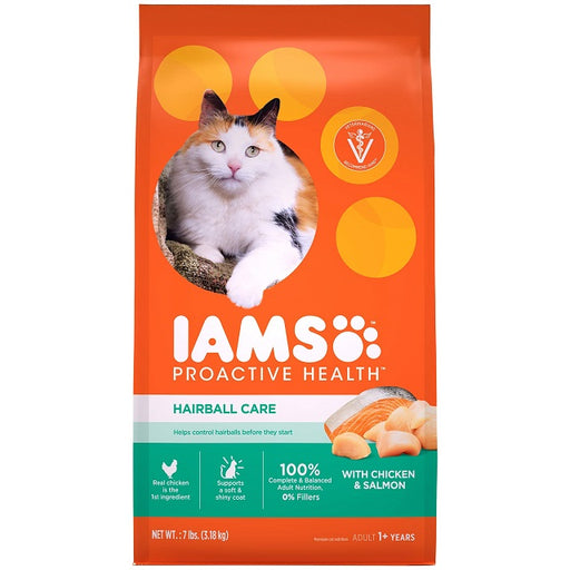 Iams Proactive Health Hairball Care with Chicken & Salmon Dry Cat Food