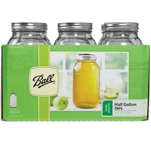 Ball Canning Jars, Wide Mouth Half Gallon - Case of 6