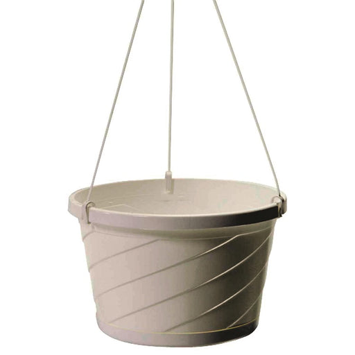 Hanging Basket Planter, White Plastic - 10"