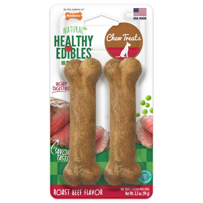 Healthy Edibles All-Natural Roast Beef Flavor Dog Chew Treats - 2 Pack