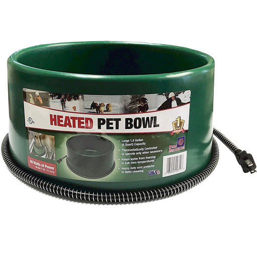 Heated Plastic Dog Bowl, 1.5 Gal.