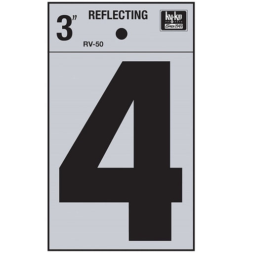 3 in. Vinyl Reflective Number 4