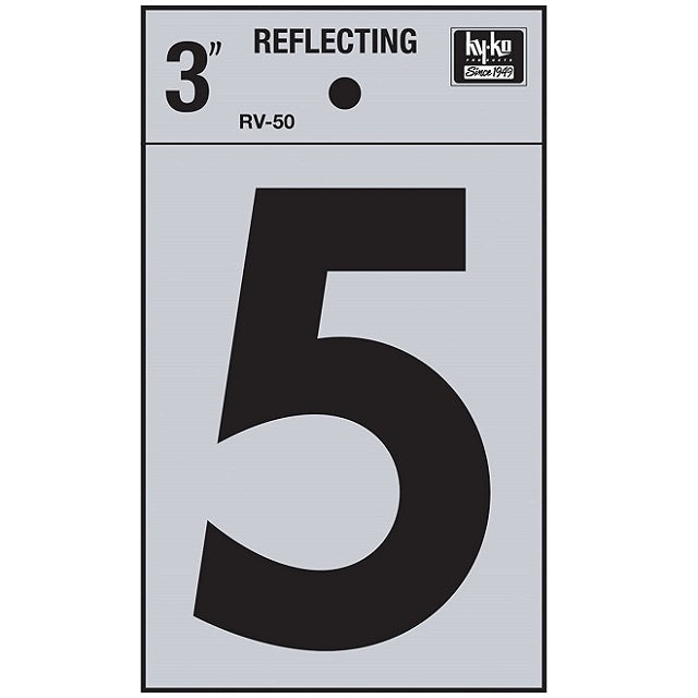 3 in. Vinyl Reflective Number 5