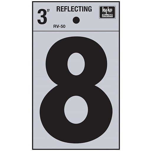 3 in. Vinyl Reflective Number 8