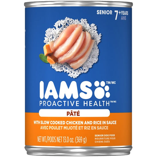Iams ProActive Health Pâté with Slow Cooked Chicken & Rice in Sauce Senior Dog Food
