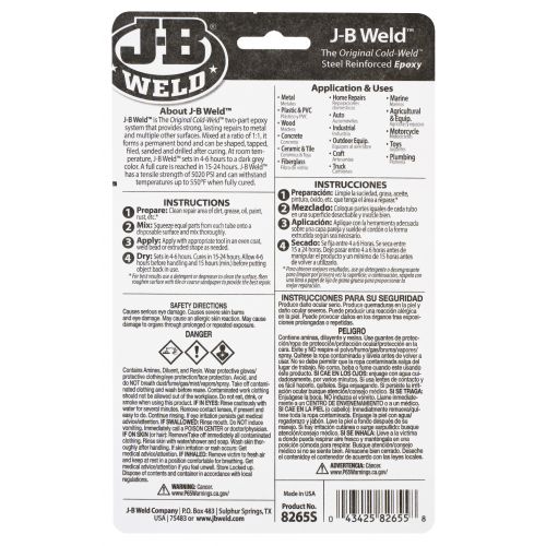 J-B Weld ColdWeld Adhesive Compound, 2-oz.