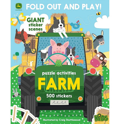 John Deere Fold Out and Play Farm Puzzle Activity Book with Stickers
