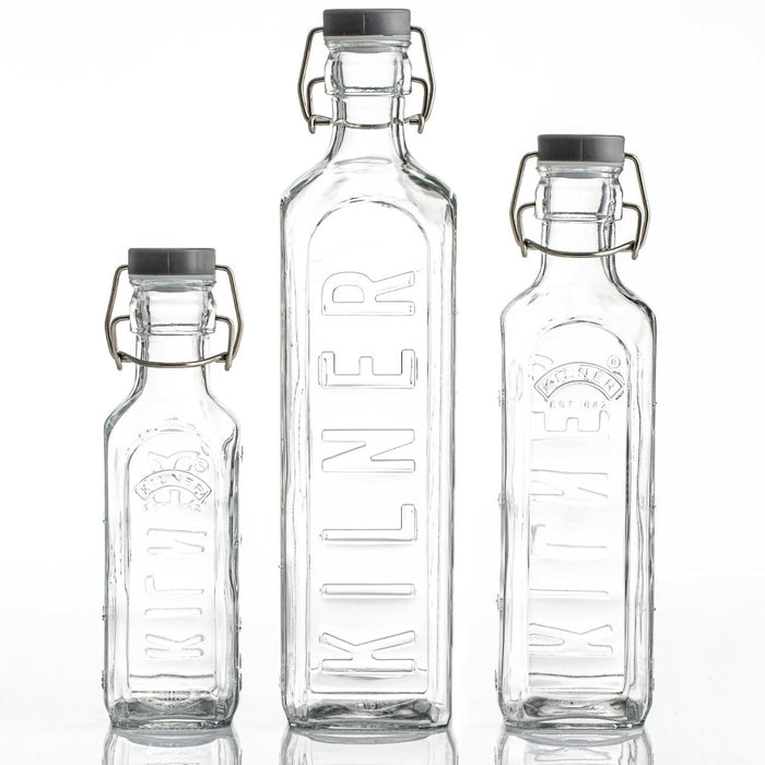 Kilner Square Clip-Top Glass Bottle 10 Oz.