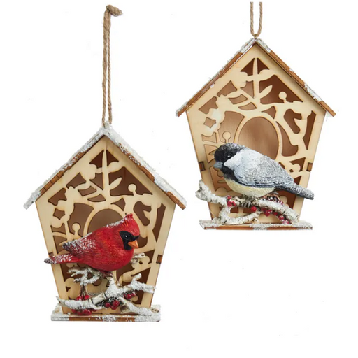 Birch Birdhouse Ornament, Assorted