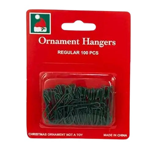 100-Piece Green Ornament Hooks