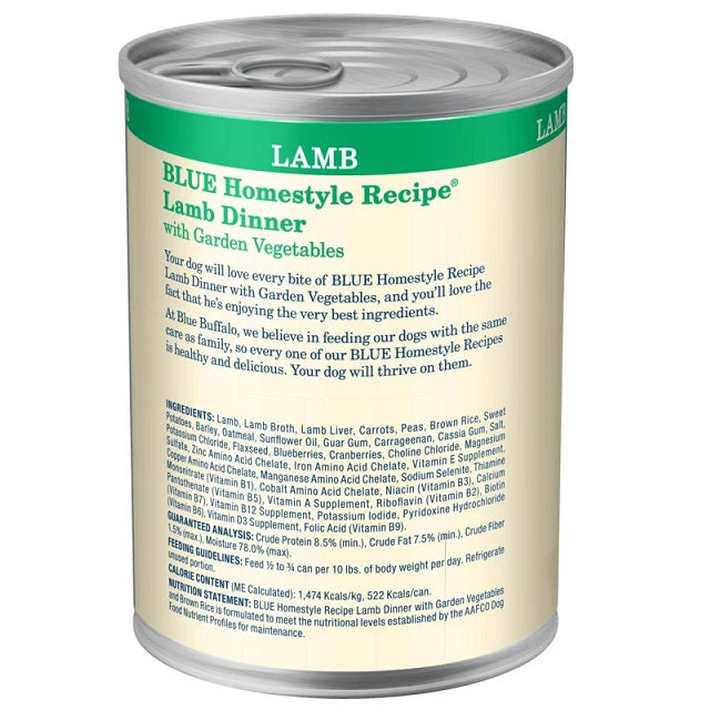 Blue Buffalo Homestyle Recipe Lamb Dinner with Garden Vegetables & Brown Rice Canned Dog Food