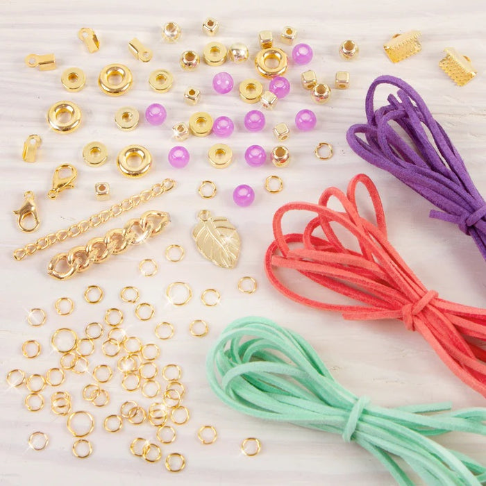 Gold-Link Suede Bracelets Jewelry Kit