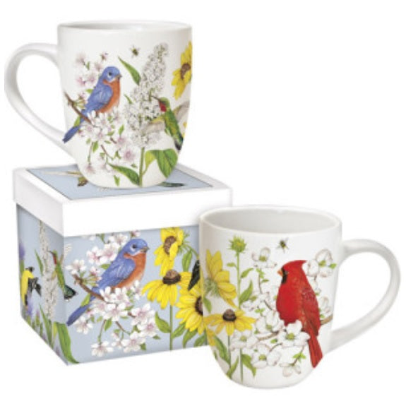 Spring Birds Stoneware Boxed Mug