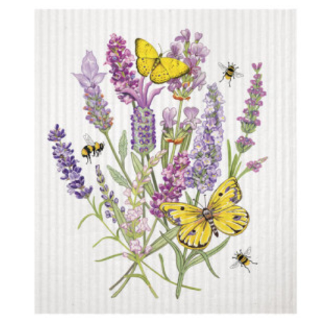 Lavender Butterfly Reusable Sponge Cloth