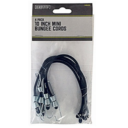 Bungee Cords, 10-Inch Mini 4-Pack