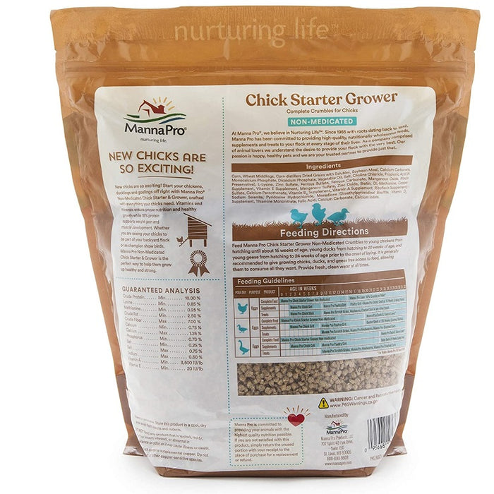 Manna Pro Chick Starter/Grower, Non-Medicated- 5 lb.