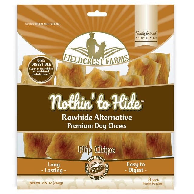Fieldcrest Farms Nothin to Hide Flip Chips Peanut Butter Dog Chew, 8-Pack