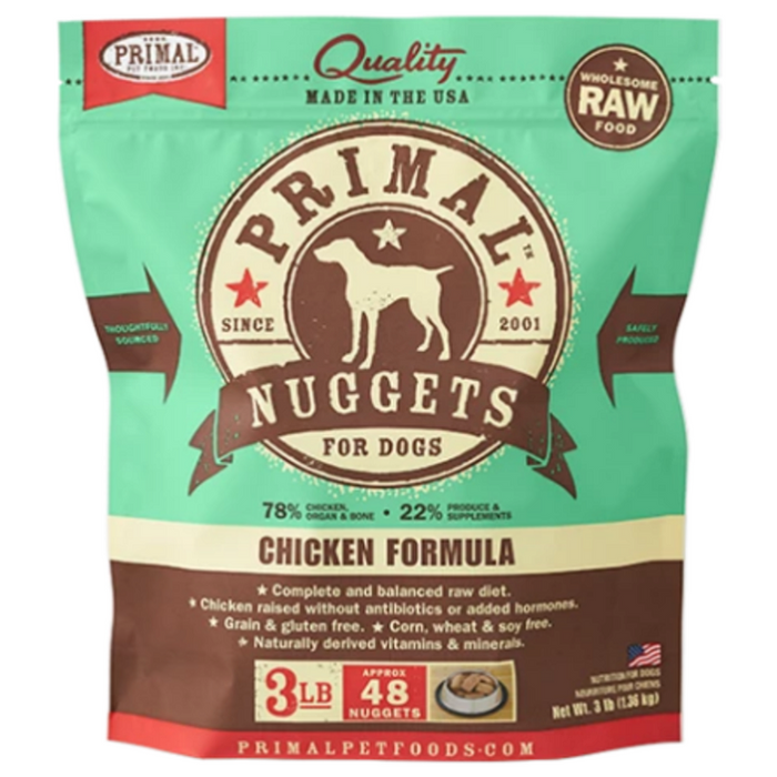Primal Raw Frozen Nuggets Chicken Formula Dog Food