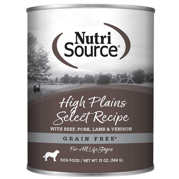 Nutrisource High Plains Select Grain Free Wet Dog Food with Beef, Pork, Lamb & Venison