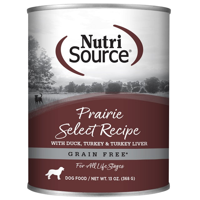 Nutrisource Prairie Select Grain Free Wet Dog Food with Duck, Turkey & Turkey Liver