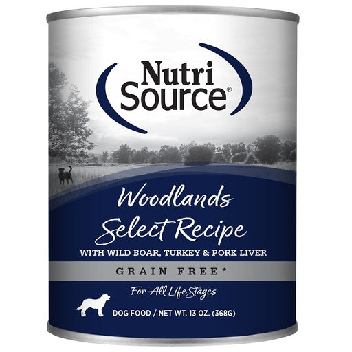 Nutrisource Woodlands Select Grain Free Wet Dog Food with Wild Boar, Turkey & Pork Liver