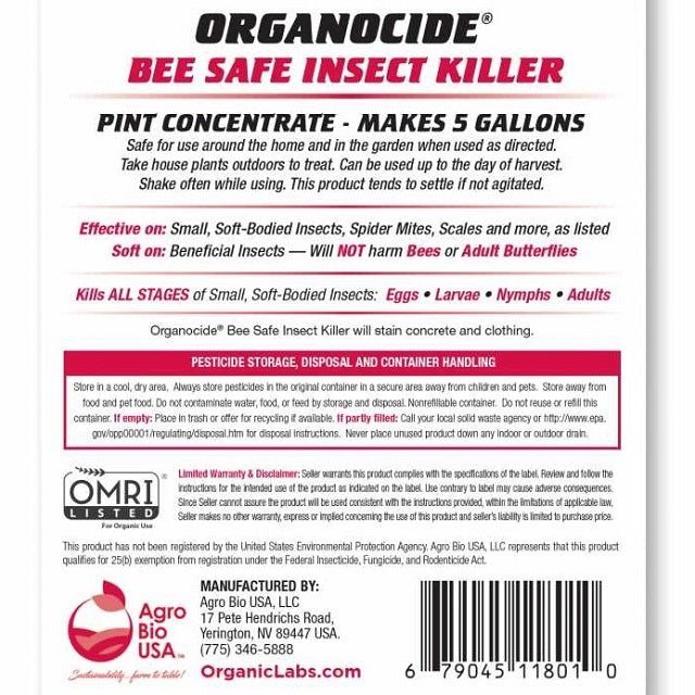 Organocide Bee Safe Insect Killer 16 oz. Concentrate