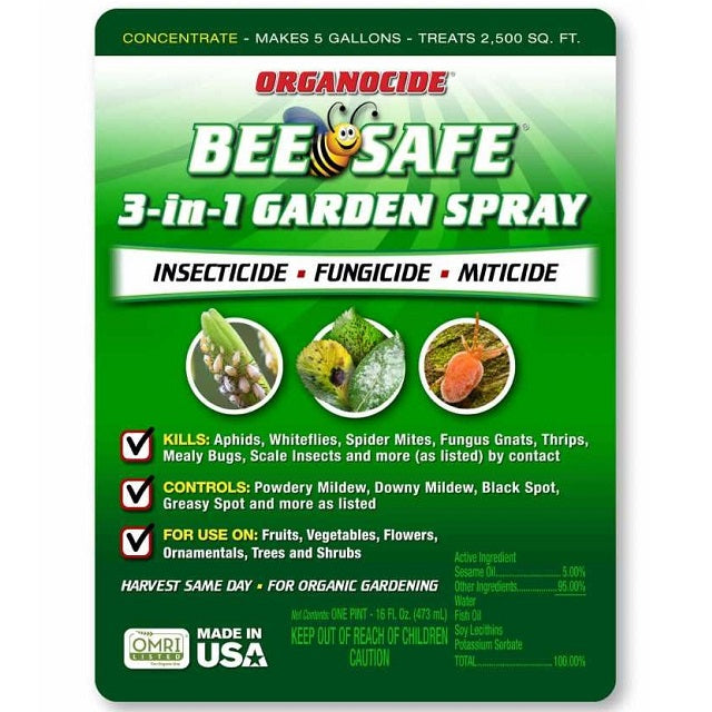 Organocide Bee Safe Organic 3-in-1 Garden Spray 16 oz. Concentrate
