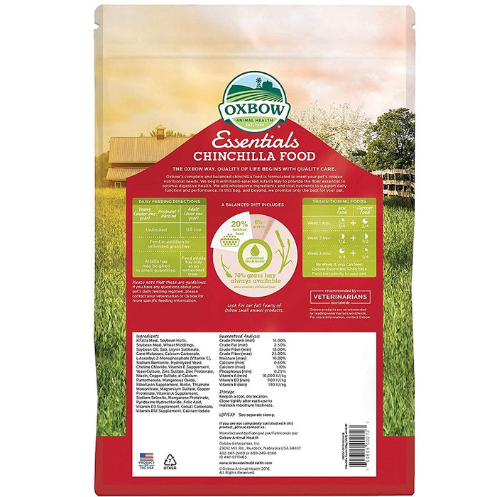 Oxbow Essentials - Chinchilla Food, 3 lb.