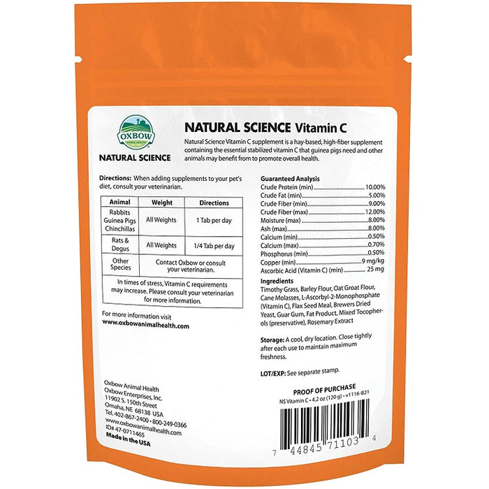 Vitamin C Supplement, Oxbow Natural Science- 4.2 oz.