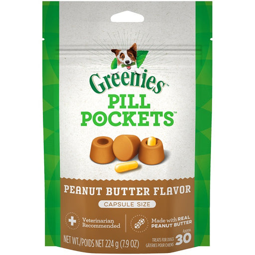 Greenies Pill Pockets Canine Peanut Butter Dog Treats, Capsule Size
