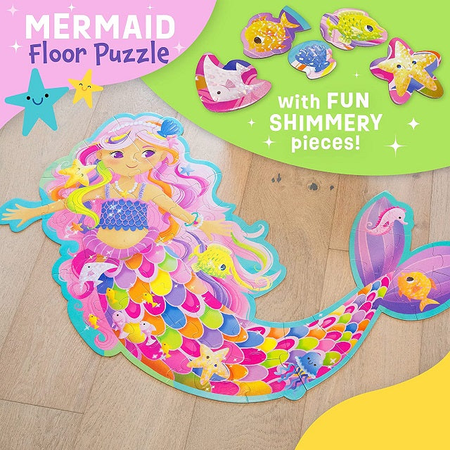 Shimmery Magical Mermaid Floor Puzzle, 41-Piece