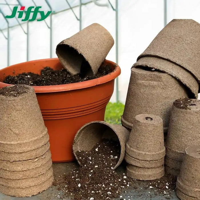 jiffy peat pots and soil mix Jiffy 2" Round Biodegradable Peat Pots, 12 Pack