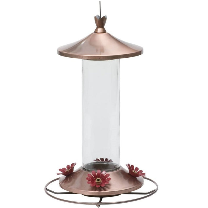 Elegant Copper & Glass Hummingbird Feeder, Perky Pet
