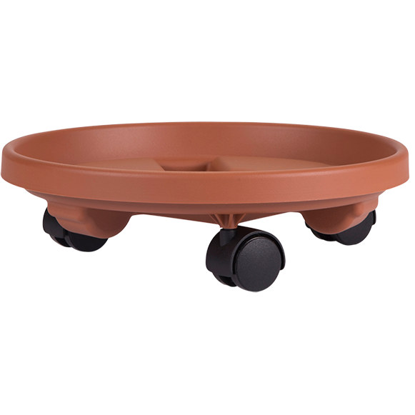 plastic plant caddy Bloem 12 in. Terra Cotta Round Plant Caddy