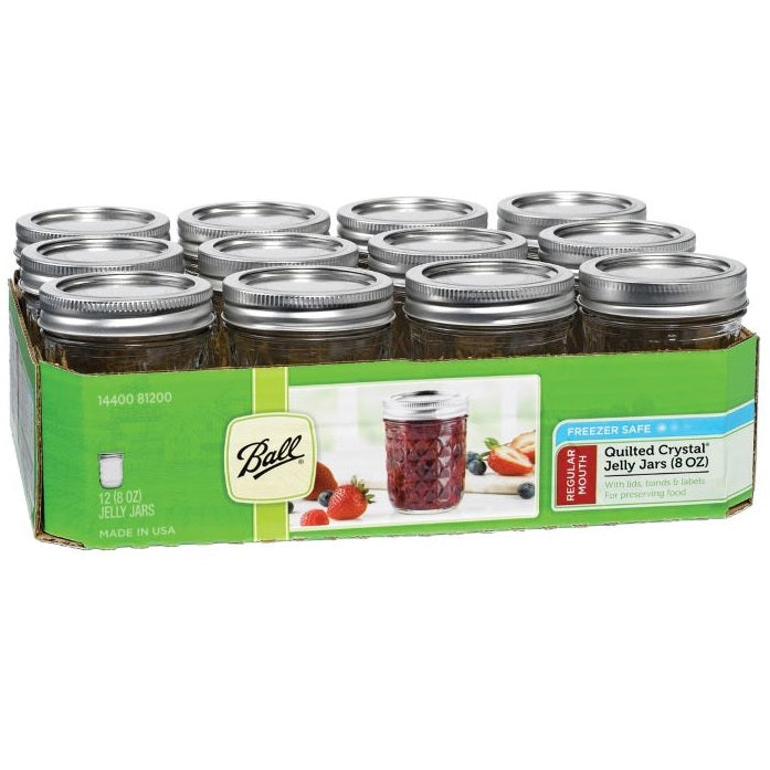 Ball Canning Jars, 8 oz. Quilted Jelly Jar- Case of 12