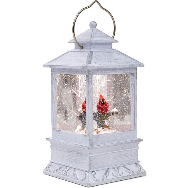 Confetti Lites Cardinal Lantern 8.5-Inch Light-Up Tabletop Snow Globe 133510