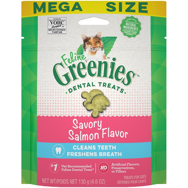 Feline Greenies Cat Dental Treats Savory Salmon Flavor