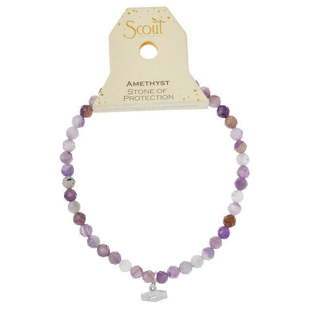 Scout Mini Faceted Stone Stacking Bracelet - Amethyst/Silver