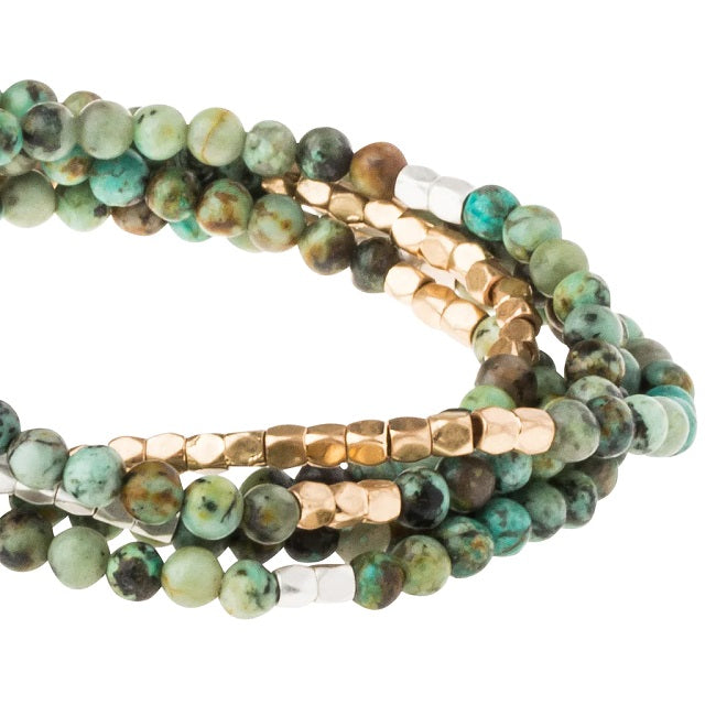 Stone Wrap Bracelet/Necklace - African Turquoise