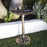Vintage Bronze Poly Birdbath, Shell-Shaped with Bird Accent