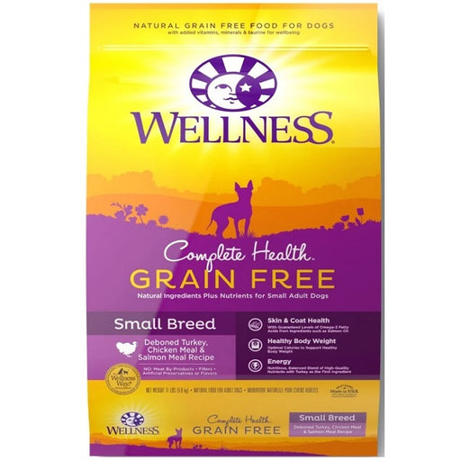 Wellness Complete Health Grain Free Small Breed Deboned Turkey, Chicken Meal and Salmon Meal Recipe Dry Dog Food