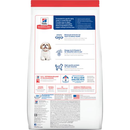 Hill's Science Diet Adult 7+ Small Bites Chicken Meal, Barley & Rice Recipe Dry Dog Food 5-Lbs.