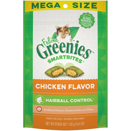 Feline Greenies Smartbites Hairball Control Chicken Flavor Cat Treats 4.6 oz.