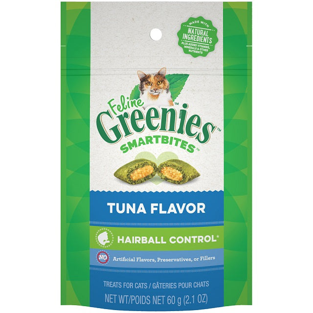 Feline Greenies Smartbites Hairball Control Tuna Flavor Cat Treats