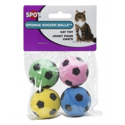 Ethical Pet SPOT Sponge Soccer Balls Cat Toy 4-Pack