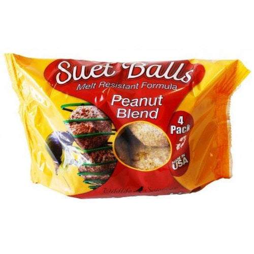 Wildlife Sciences Melt Resistant Suet Ball 4-Pack, Peanut Blend