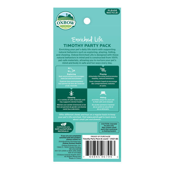 Timonthy Paty Oxbow Enriched Life Timothy Party Pack — Ellington Agway