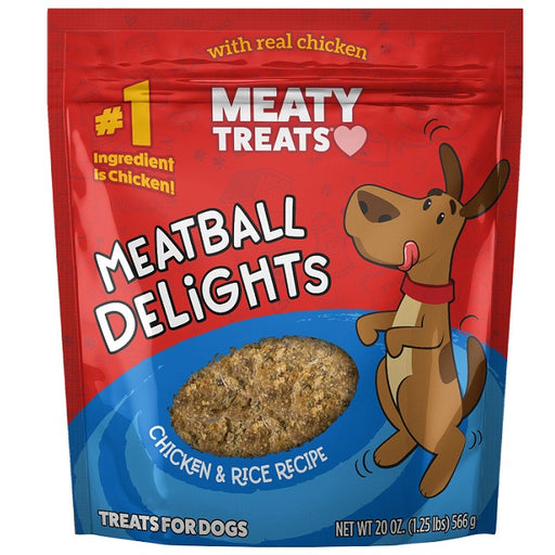 Meaty Treats Meatball Delights Chicken Flavored Meatballs Dog Treats 20-oz.